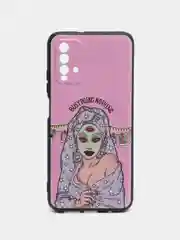 Приглушённый хаки силиконовый чехол для Xiaomi Redmi 9T (Сяоми Редми 9Т), с принтом, с рисунком