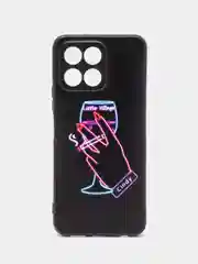 Голубой силиконовый чехол для Honor X6/Honor X8 5G (Хонор Х6/Х8 5г), с принтом, с рисунком