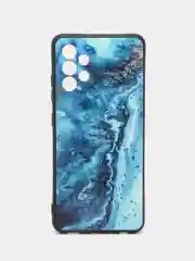 Тёмно-бирюзовый силиконовый чехол для Samsung Galaxy A32 4G, с принтом, с рисунком (Самсунг Галакси А32)