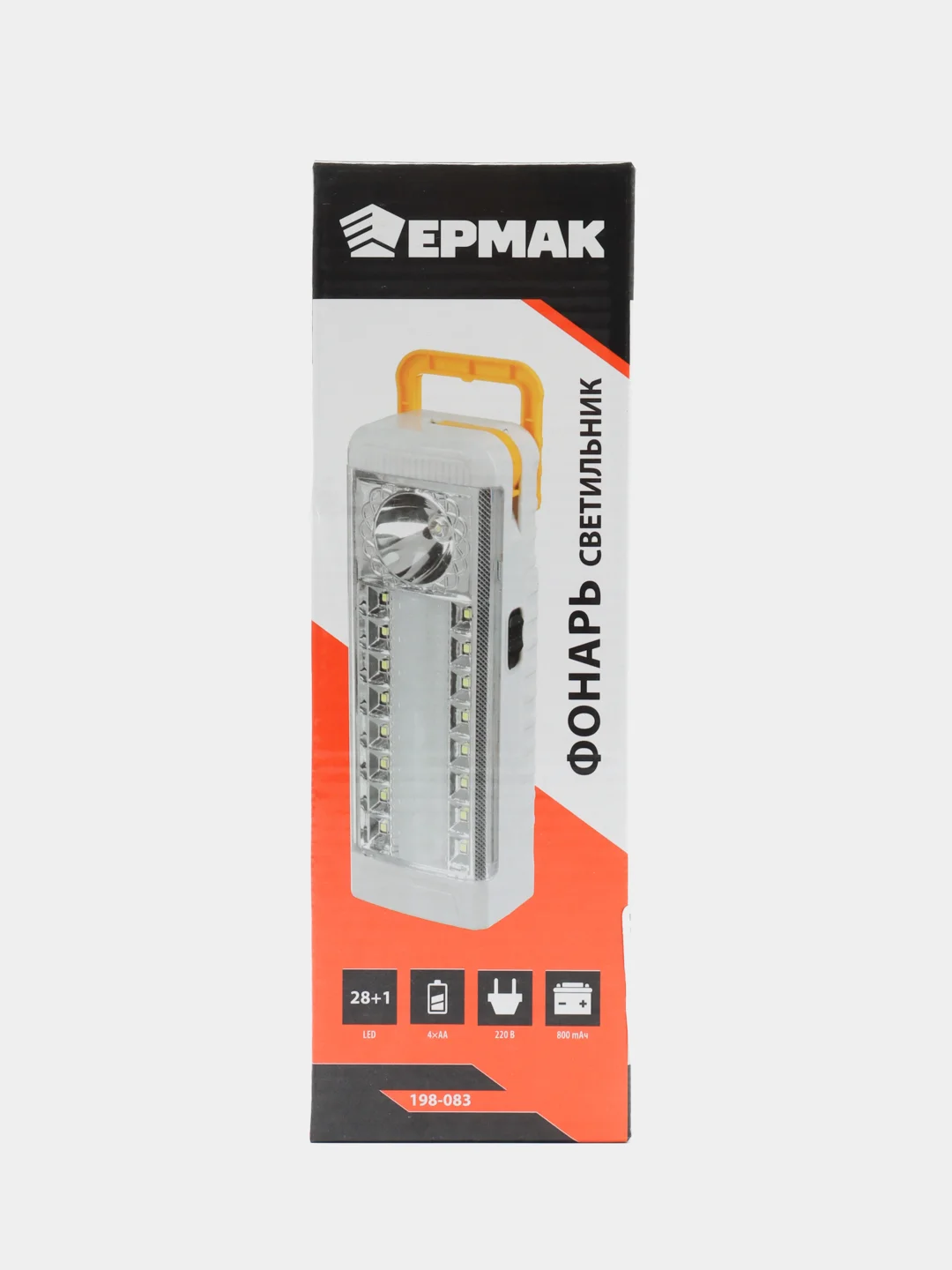 Фонарь-светильник, 16+12, + 0,5 Вт, LED, 4xAA, шнур 220В, пластик, 20,5 x 7 см