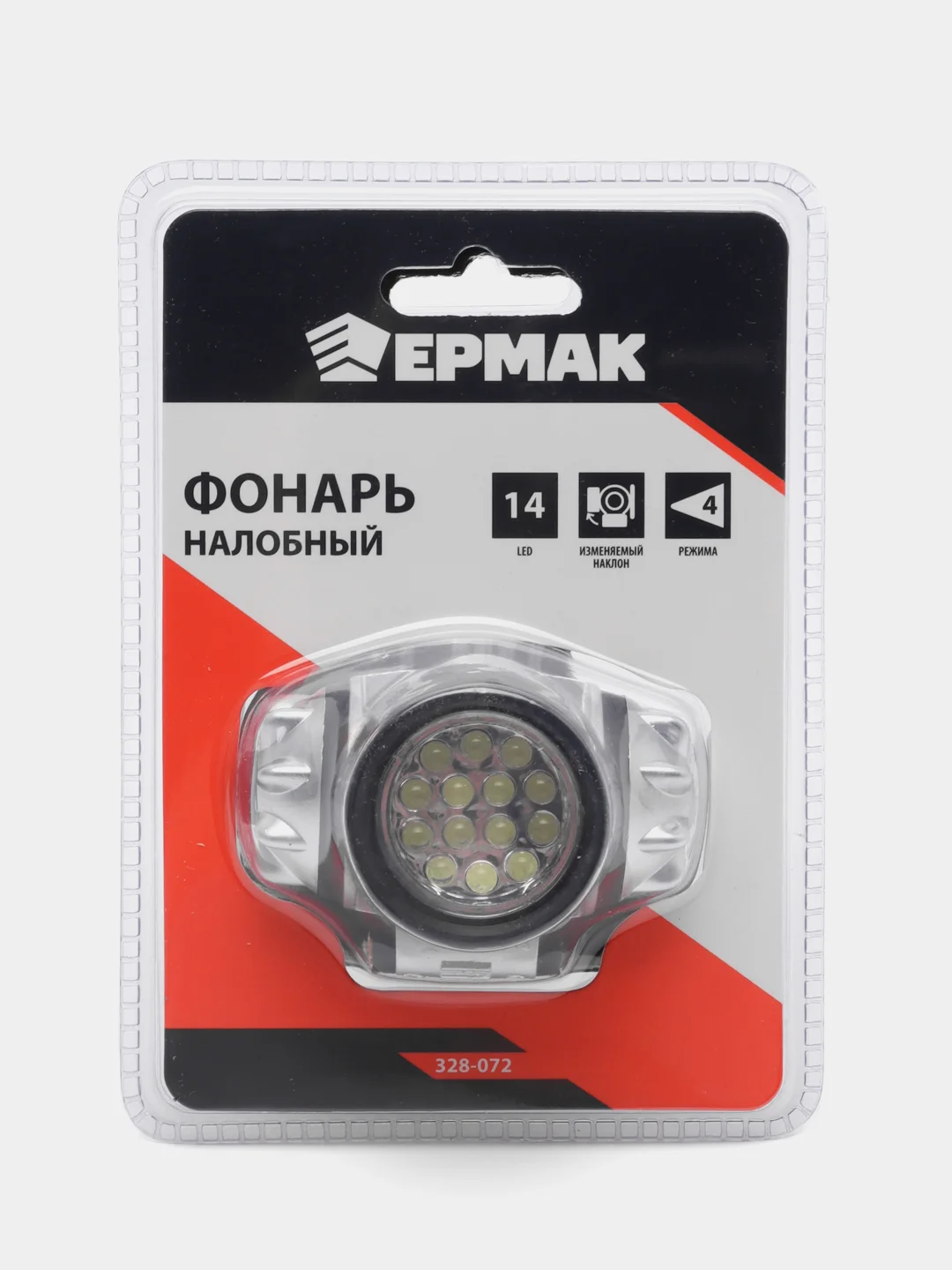 ЕРМАК фонарь налобный, LED, 3xAAA, 6 х 4,2 см