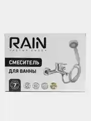 RAIN Смеситель для ванны Оникс, короткий излив, душ. набор, картридж 35мм, латунь, хром