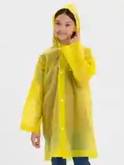 Желтый дождевик детский, с капюшоном, для мальчика и девочки