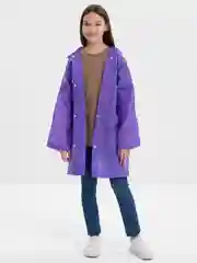 Фиолетовый дождевик детский, с капюшоном, для мальчика и девочки