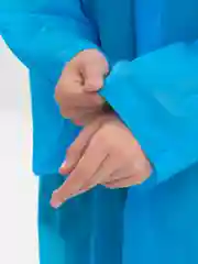 Голубой дождевик детский, с капюшоном, для мальчика и девочки