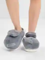 Серый тапочки домашние теплые, "Котики"