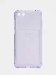 Лавандовый силиконовый чехол для Honor 7A / 7А Prime / Хонор 7S / Huawei Y5 2018 / Y5 Lite, с карманом для карт, прозрачный
