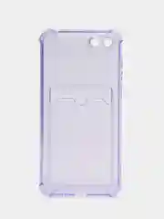 Лавандовый силиконовый чехол для Honor 7A / 7А Prime / Хонор 7S / Huawei Y5 2018 / Y5 Lite, с карманом для карт, прозрачный
