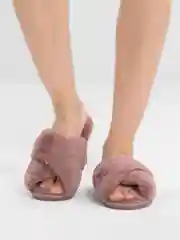 Бордовый мягкие женские тапочки
