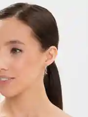 Серебряный серьги на кольце Месяц