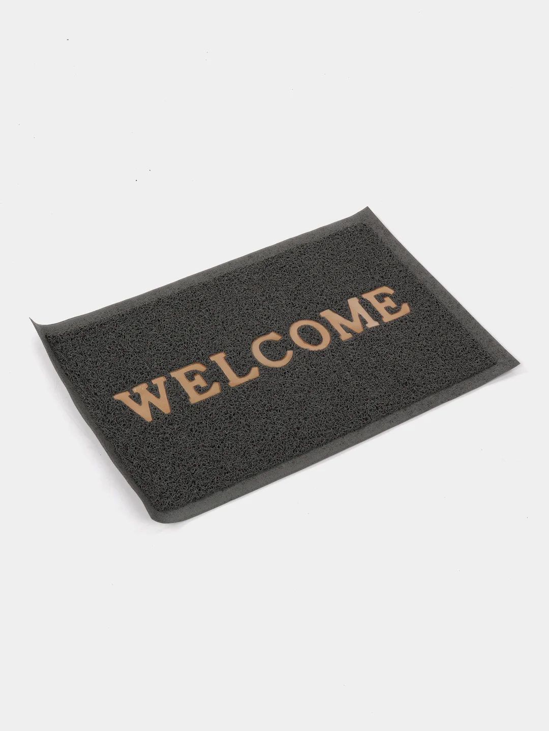 Серый коврик придверный ЕвроДизайн Welcome, пористый, 40 х 60 см