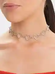 Серебряный чокер с сердечками, колье "Сердце"
