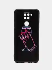 Голубой чехол силиконовый для Xiaomi Redmi Note 9 (Сяоми Редми Ноут 9), с принтом, с рисунком