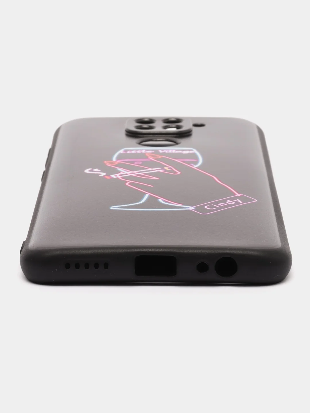 Голубой чехол силиконовый для Xiaomi Redmi Note 9 (Сяоми Редми Ноут 9), с принтом, с рисунком
