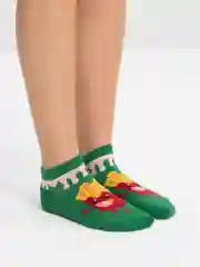 Зеленый носки укороченные, хлопковые, плотные