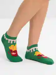 Зеленый носки укороченные, хлопковые, плотные