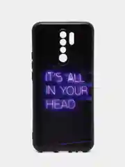 Серый силиконовый чехол для Xiaomi Redmi 9, с принтом, с рисунком (Сяоми Редми 9)