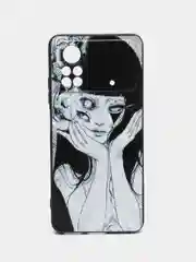 Белый силиконовый чехол для POCO X4 Pro 5G, с принтом, с рисунком (Поко Х4 Про 5г)