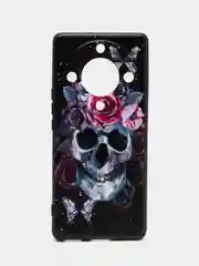 Тёмно-бордовый силиконовый чехол для Honor X9A (Хонор Х9А), с принтом, с рисунком