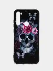 Тёмно-бордовый силиконовый чехол для Xiaomi Redmi Note 8T, с принтом, с рисунком (Сяоми Редми Ноут 8Т)