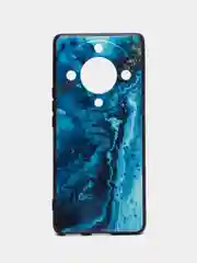 Тёмно-бирюзовый силиконовый чехол для Honor X9A (Хонор Х9А), с принтом, с рисунком