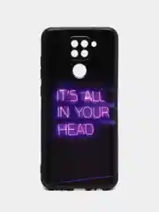 Серый чехол силиконовый для Xiaomi Redmi Note 9 (Сяоми Редми Ноут 9), с принтом, с рисунком