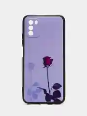 Серебряный чехол силиконовый для Xiaomi POCO M3 (Сяоми Поко М3), с принтом, с рисунком