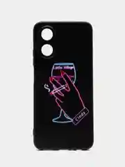 Голубой силиконовый чехол для OPPO A17 / A17K, с принтом, с рисунком, Оппо А17 / 17К