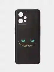 Черный силиконовый чехол на Realme 9/9 Pro Plus / Реалми 9/9 Про Плюс с рисунком, защита камеры