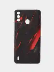 Красный силиконовый чехол на Itel A48 / Ител А48 прозрачный, с рисунком, защита камеры