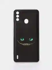 Черный силиконовый чехол на Itel A48 / Ител А48 прозрачный, с рисунком, защита камеры