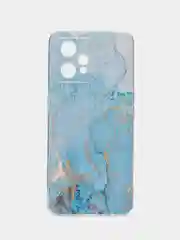 Светло-синий силиконовый чехол на Realme 9/9 Pro Plus / Реалми 9/9 Про Плюс с рисунком, защита камеры