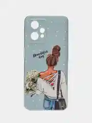 Тёмно-серый силиконовый чехол на Realme 9/9 Pro Plus / Реалми 9/9 Про Плюс с рисунком, защита камеры
