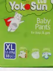 Детские подгузники-трусики YokoSun Eco размер XL (12-20 кг), 38 шт.