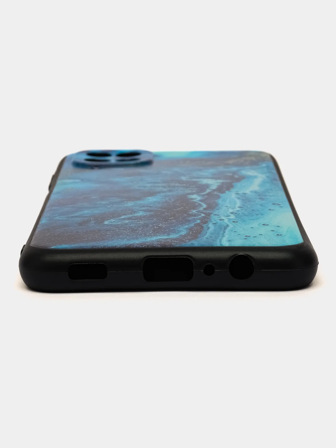 Тёмно-бирюзовый силиконовый чехол для Samsung Galaxy A12 / M12, с принтом, с рисунком (Самсунг А12 / М12)