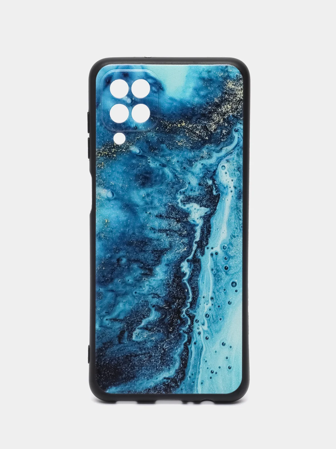 Тёмно-бирюзовый силиконовый чехол для Samsung Galaxy A12 / M12, с принтом, с рисунком (Самсунг А12 / М12)