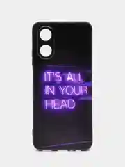 Серый силиконовый чехол для OPPO A17 / A17K, с принтом, с рисунком, Оппо А17 / 17К