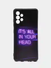Серый силиконовый чехол для Samsung Galaxy A32 4G, с принтом, с рисунком (Самсунг Галакси А32)