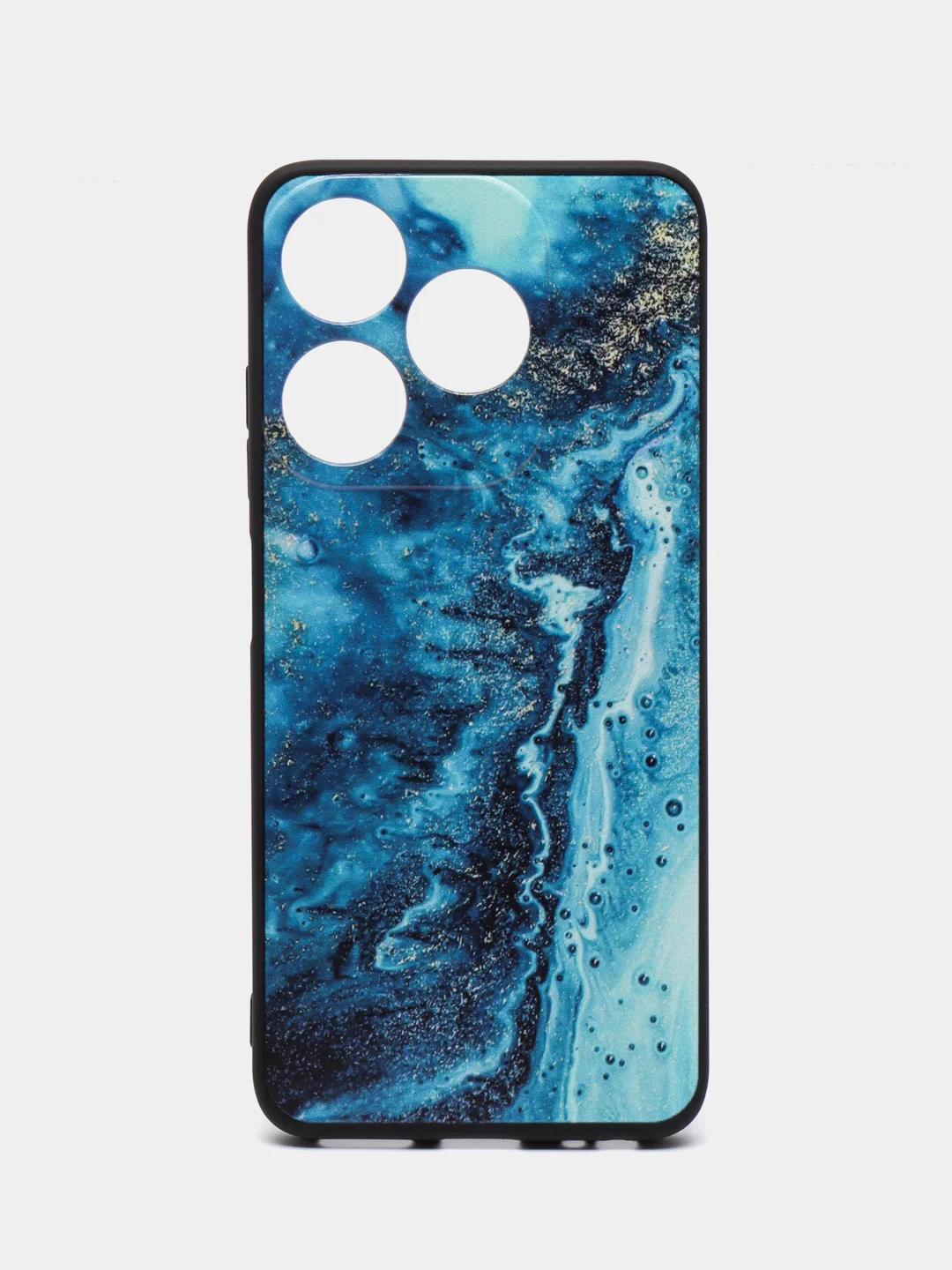 Тёмно-бирюзовый силиконовый чехол для Tecno Spark 10 / 10C, с принтом, с рисунком, Техно Спарк 10 / 10С