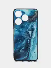 Тёмно-бирюзовый силиконовый чехол для Tecno Spark 10 / 10C, с принтом, с рисунком, Техно Спарк 10 / 10С
