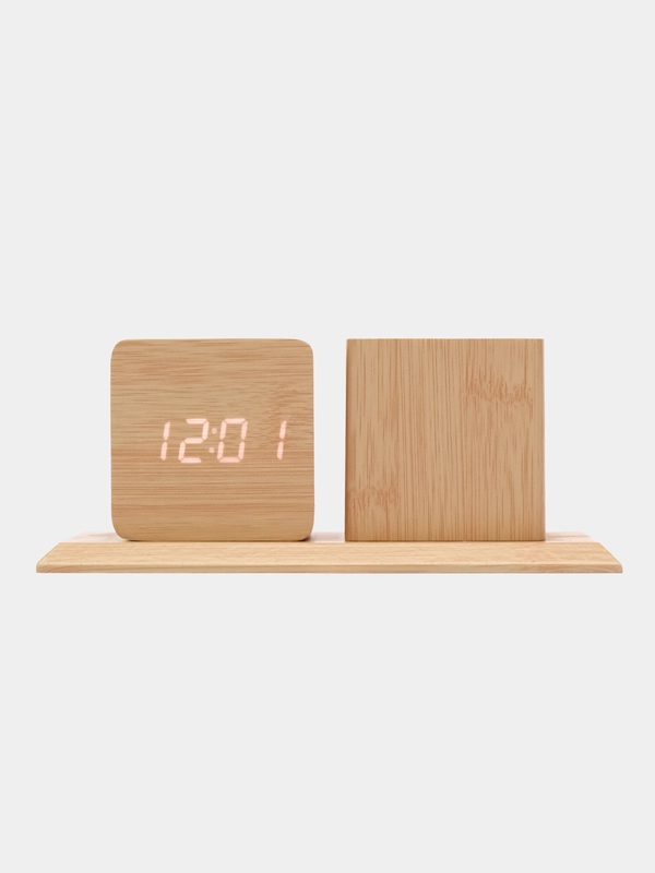 Будильник электронный Ladecor Chrono, USB, дерево, 19 x 10 х 10 см