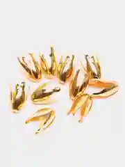 Золотой шапочки / чашечки для бусин в форме цветочка, 13 х 8 мм, 10 штук