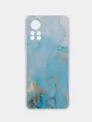 Светло-синий силиконовый чехол на Infinix HOT 11S NFC / Инфиникс Хот 11S NFC прозрачный, с рисунком