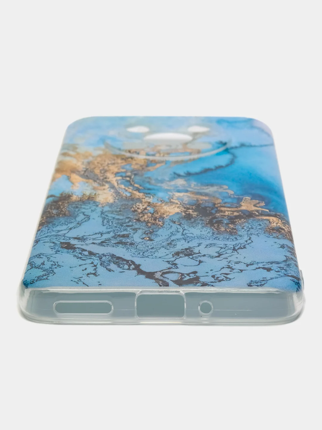 Голубой силиконовый чехол на Huawei Nova Y90 / Хуавей Нова Y90 с рисунком, защита камеры
