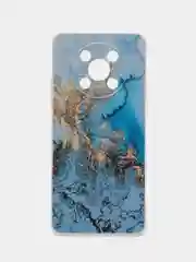 Голубой силиконовый чехол на Huawei Nova Y90 / Хуавей Нова Y90 с рисунком, защита камеры
