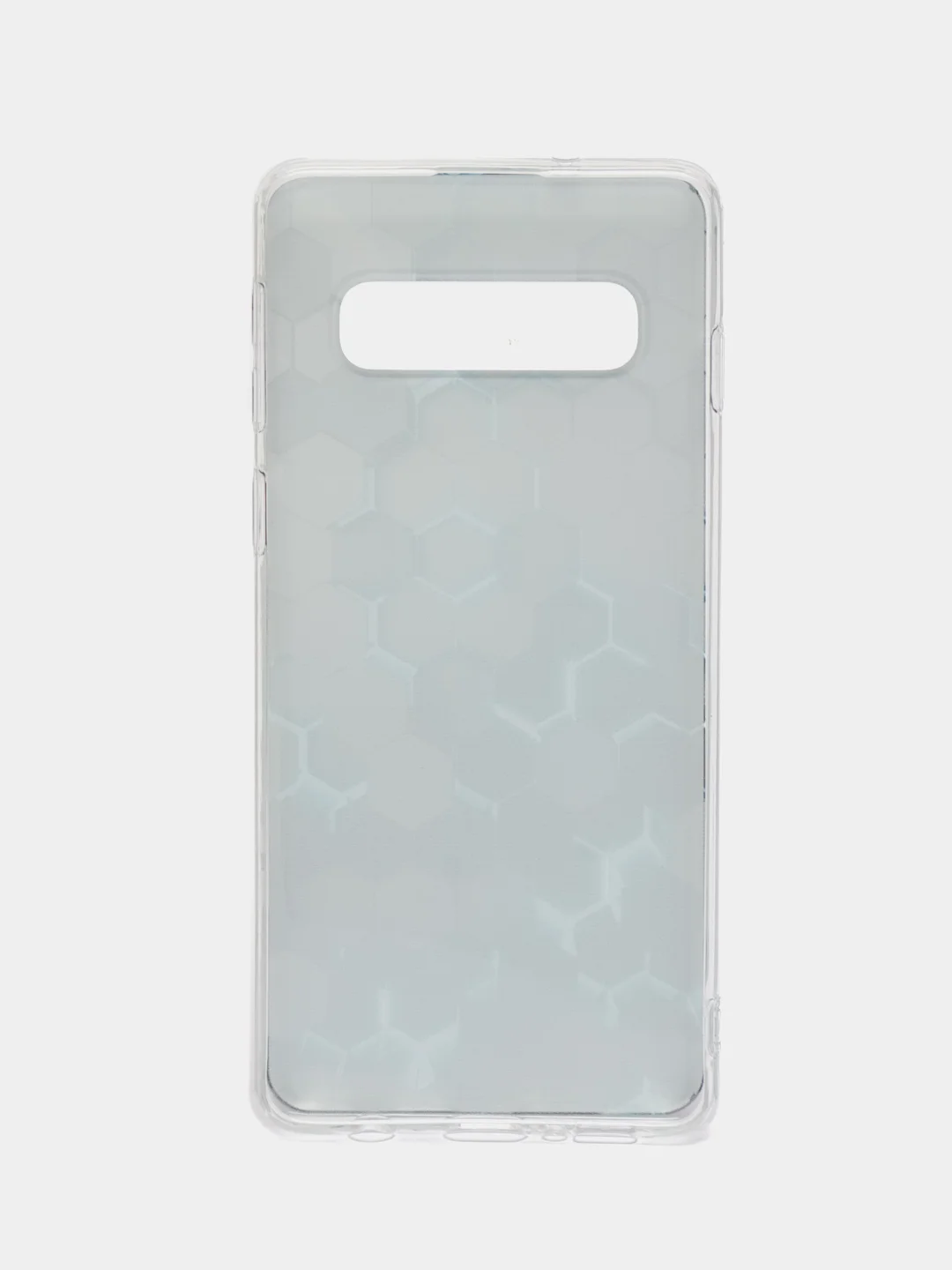 Бирюзовый силиконовый чехол на Samsung Galaxy S10 / Самсунг S10 прозрачный с рисунком, защита камеры