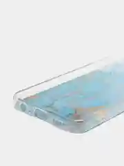Светло-синий силиконовый чехол на Realme C33 / Реалми С33 прозрачный, с рисунком, защита камеры