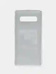 Тёмно-коричневый силиконовый чехол на Samsung Galaxy S10 / Самсунг S10 прозрачный с рисунком, защита камеры