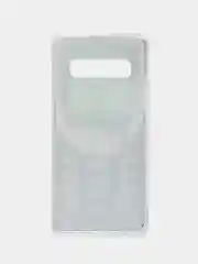 Угольный силиконовый чехол на Samsung Galaxy S10 / Самсунг S10 прозрачный с рисунком, защита камеры