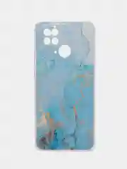 Светло-синий чехол на Xiaomi Redmi 10C / Сяоми Редми 10С прозрачный, с рисунком, защита камеры